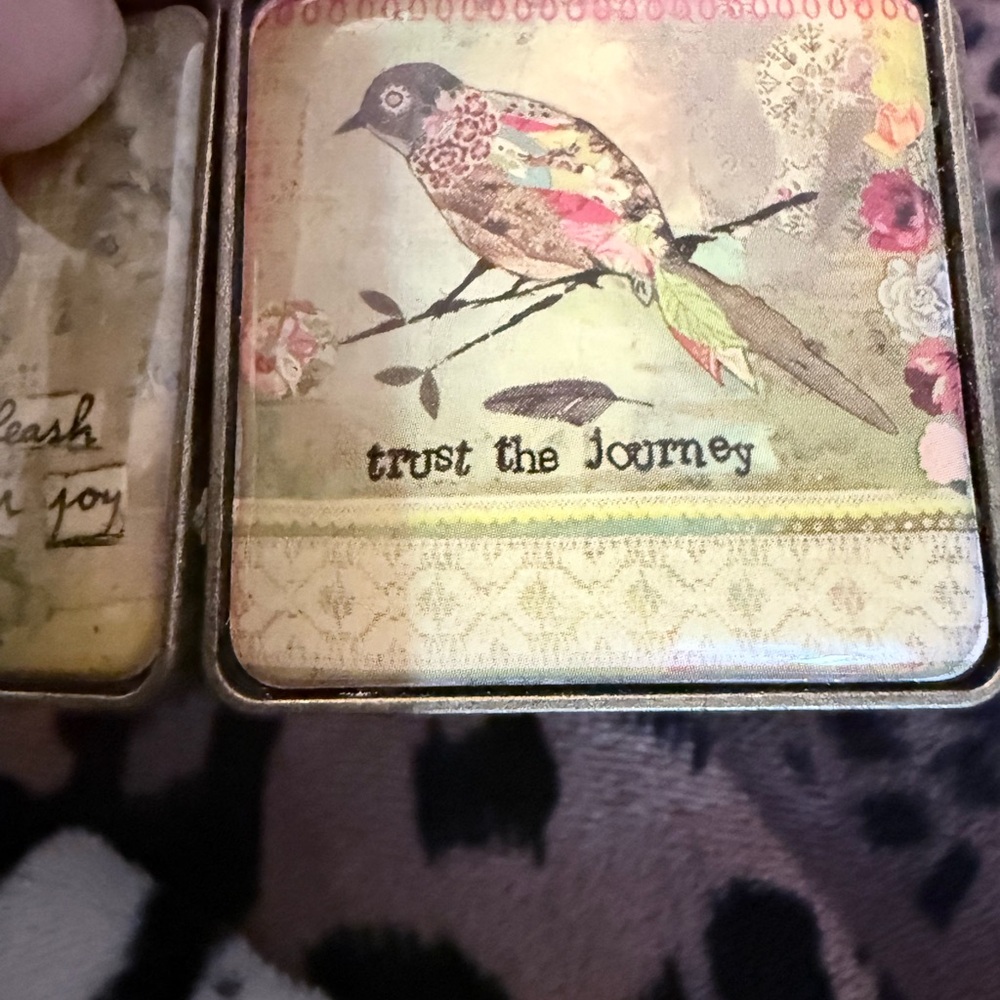 Artistic Cuff Bracelet with Butterfly and Portr - Picture 3 of 6